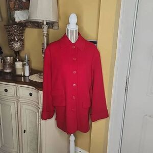 Steve by Searle red wool coat women's size 10